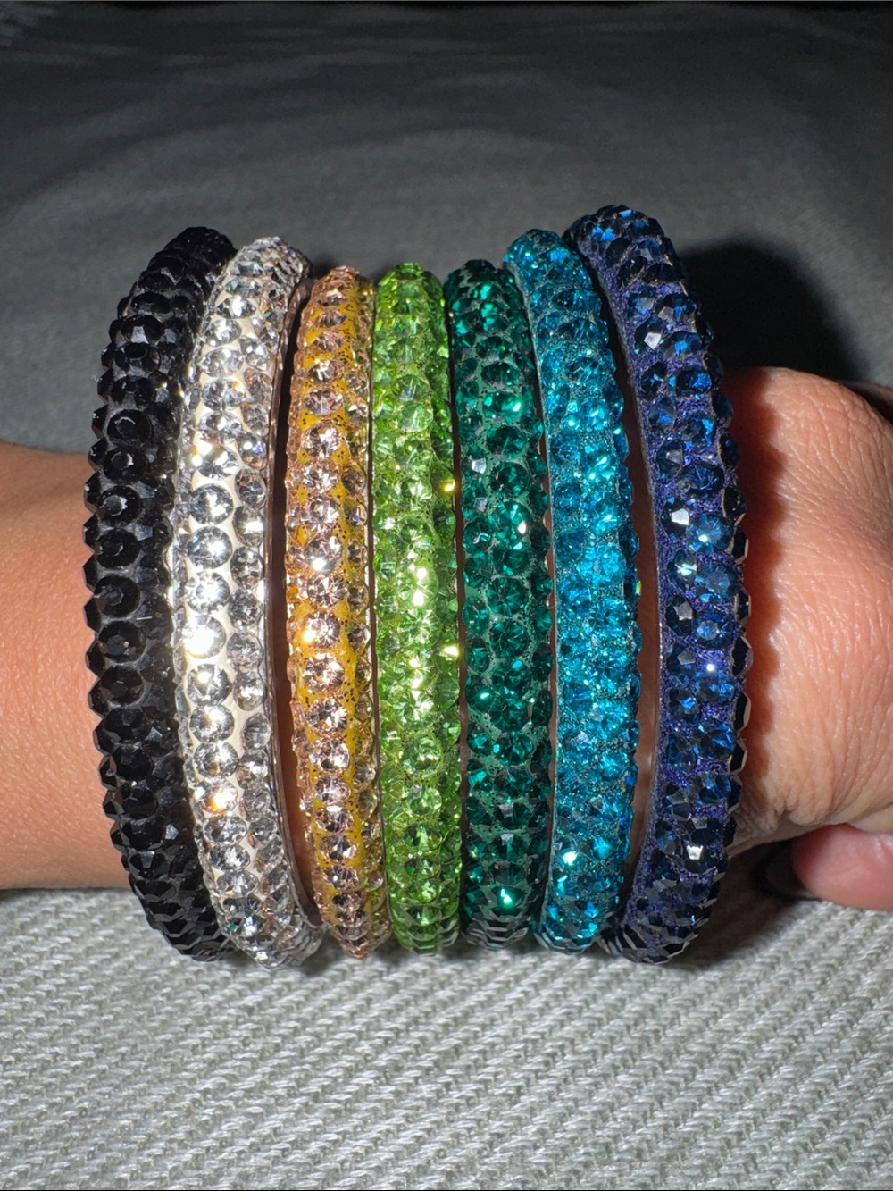 Crystal Pavé Multi-Color Stretch Bracelet Set